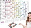 2025 ウォール プランナー 年間プランナー 年間カレンダー 英語版 壁掛けカレンダー 12か月 カレンダー 1枚 大判 ポスターカレンダー 年間壁掛けカレン...