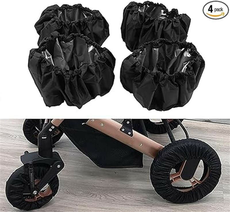 4個セット ベビーカー車輪カバー タイヤカバー 汚れ防止 床キズ防止 室内防塵用 濡れたタイヤ 汚れたタ..