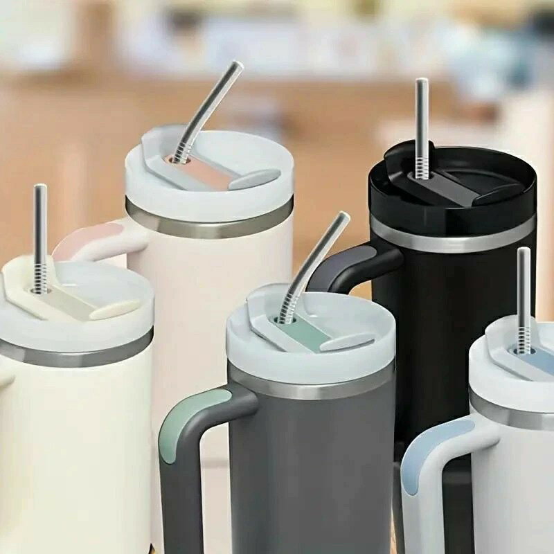 40OZ保冷 魔法瓶用のアクセサリー ステンレス製再利用可能 ストロー クリーニングブラシ 巾着袋が付き(3)