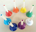 8音ミュージックベル 幼児教育 教材 打楽器 ベル ハンマー マレット ハンドベル ミュージックベル ハンドベル ラトル 8音ベル 8色セット 打楽器ベル 楽器 パーカッションミュージックベル 学校用