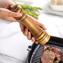 ペッパーミル 調味料ミル 手動 スパイスミル 粗さ調節可能 高級天然木 【2本セット】 花椒 山椒 胡椒 岩塩 塩 調味料入れ ソルトミル 胡椒ひき 操作簡単 ...