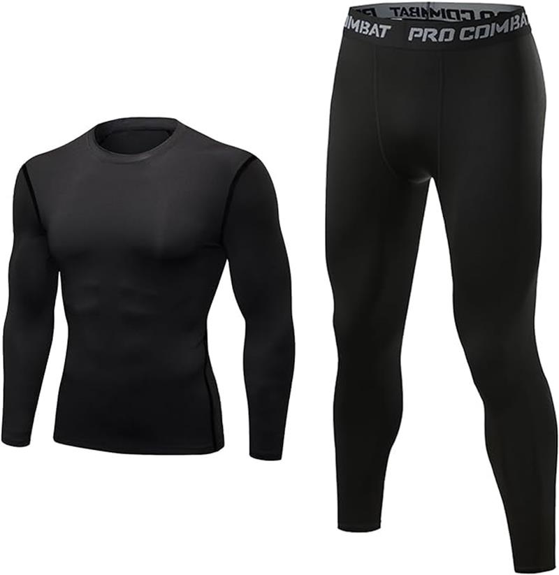 コンプレッションウェア メンズ 上下 セット 裏起毛 [吸湿速乾・軽量保温・伸縮性]長袖 シャツ スポーツタイツ インナー コールドギア 防寒インナー コンプレッション タイツ 秋 冬用
