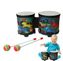 ボンゴ 楽器ドラムセット 12x6x6 インチ木製ハンドドラム ドラムスティック2本付き打楽器ボンゴ パーカッション 楽器 大人子供向け教育ボンゴドラム音楽玩具...