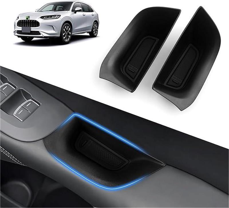 新型 ZR-V対応 ドアハンドルボックス フロントドアボックス 2023年 ドアポケット 収納ボックス ラバーマット付き 小物入れ 運転席 助手席 車種専用設計 耐汚れ 内装パーツ 装着簡単 インテリア アクセサリー コンソールトレイ