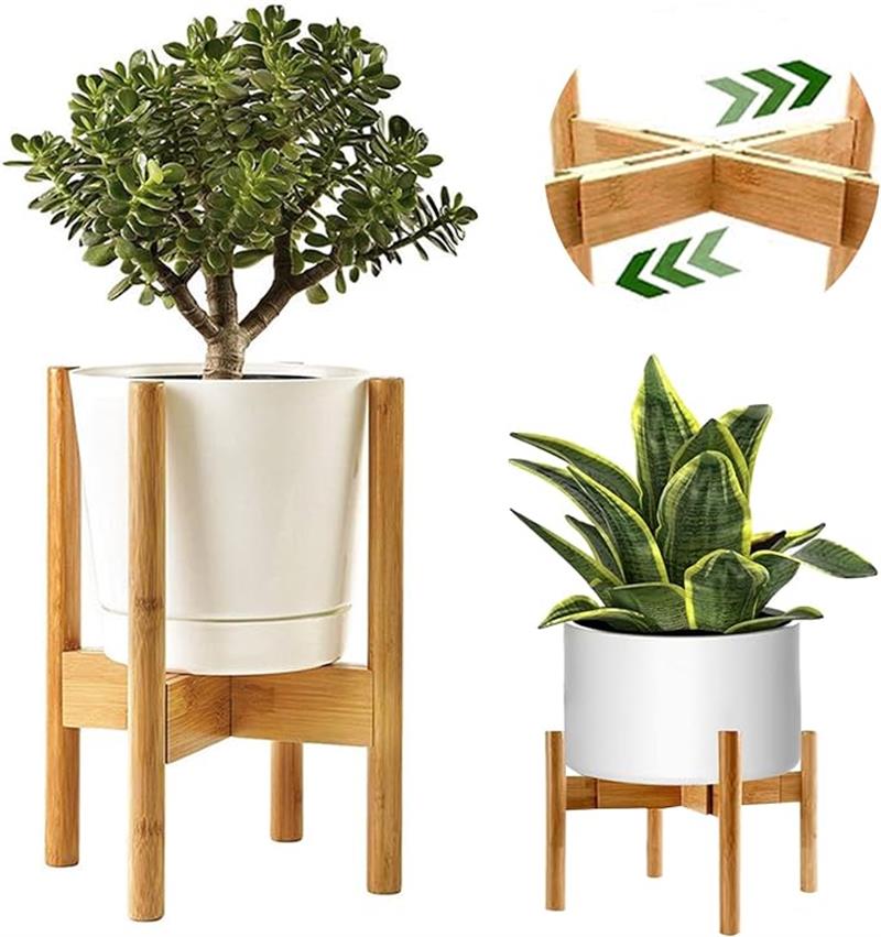 フラワースタンド 花台 竹製品 鉢スタンド プランタースタンド 植木鉢 植木鉢台 幅20.5-30.5cmまで調整..