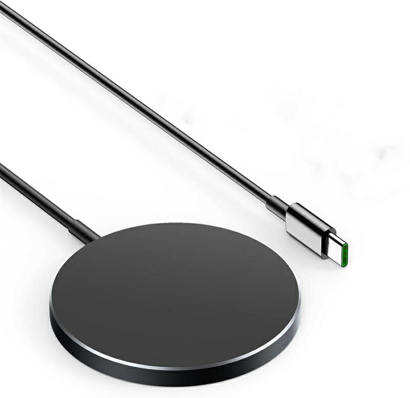 iPhone 15 用 マグネット式 ワイヤレス充電器 Magsafe対応 ワイヤレス充電器 USB/Type-Cポートに対応 金属素材を使う 発熱を解決