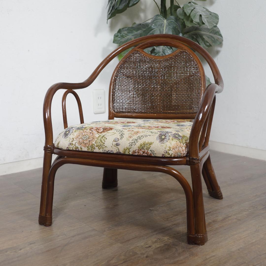 【B級　アウトレット限定数商品】萩原 籐座椅子　RZ-1173BRラタンチェア　フロアーチェア　ラタンイス　椅子　和室　客間用　腰掛　軽くて丈夫な籐製　籐家具　敬老　ギフト　※送料無料(一部地域除く)