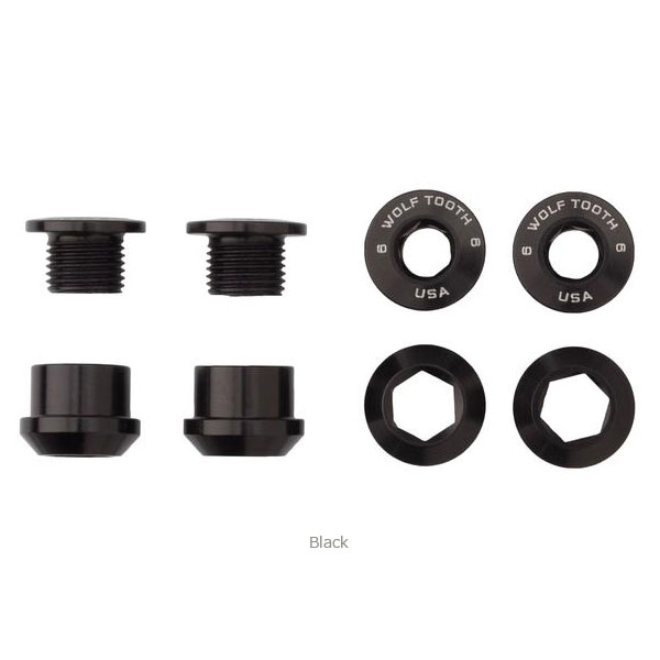 WOLF TOOTH ウルフトゥース Set of 4 Chainring Bolts+Nuts for 1X - 4 pcs 6mm