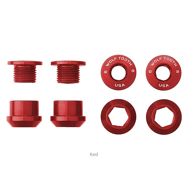 WOLF TOOTH ウルフトゥース Set of 4 Chainring Bolts+Nuts for 1X - 4 pcs 6mm