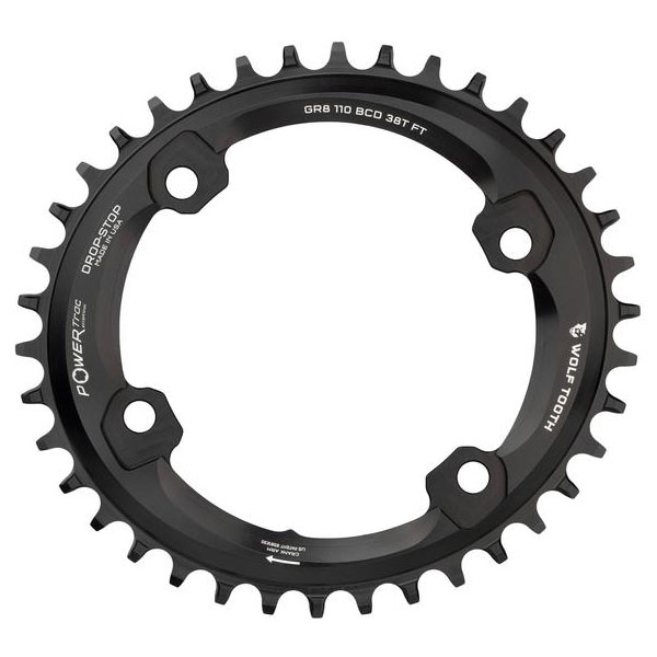 WOLF TOOTH EtgD[X Elliptical 110 BCD 4 Bolt Chainring for Shimano GRX 38T/42T