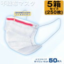 【5個セット】不織布マスク 1箱50枚 マスク ふつうサイズ 使い捨てマスク 不織布 250枚 使い捨て シンプル 大人用 フリーサイズ メンズ レディース ホ...