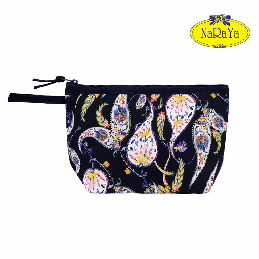 ナラヤ バッグ NaRaYa ストラップ付 化粧ポーチ コスメポーチ 大容量タイプ ・マジカルフォレスト NB-217BN