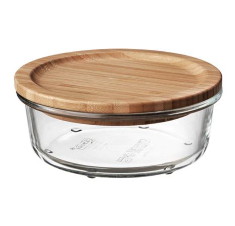 IKEA イケア 365+保存容器 ふた付き, 丸形 ガラス 竹192.690.84(603.819.02/803.591.94)のサムネイル
