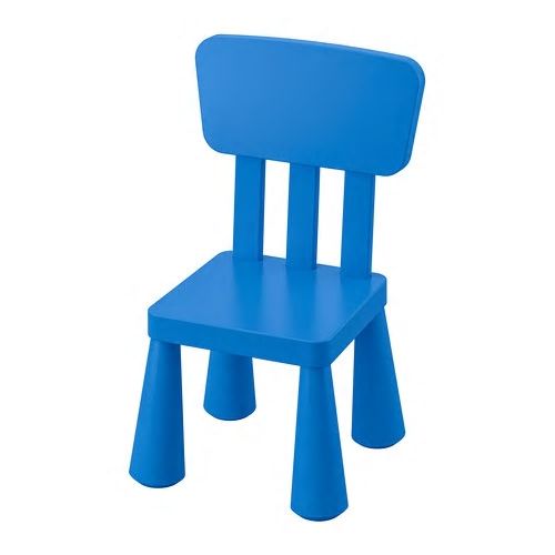 IKEA MAMMUT マンムット子ども用チェア 室内/屋外用 ブルー 003.653.49