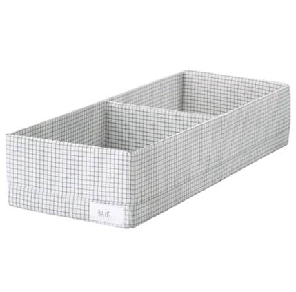 IKEA イケア STUK ストゥーク ボックス 仕切り付き, ホワイト/グレー 203.095.50