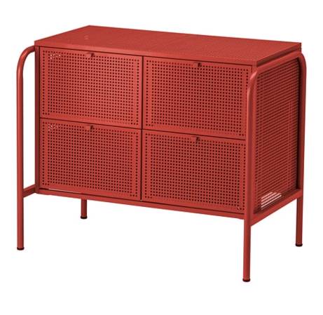 イケア IKEA NIKKEBY ニッケビーチェスト(引き出し×4), レッド イケア IKEA NIKKEBY ニッケビーチェスト(引き出し×4), レッド