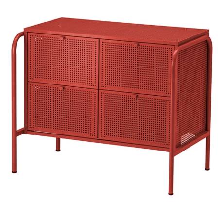 イケア IKEA NIKKEBY ニッケビーチェスト（引き出し×4）, レッド84x70cm 804.514.99 【メール便不可】