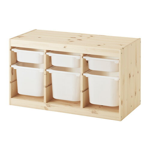 IKEA TROFAST イケア トロファスト おもちゃ箱 収納コンビネーション, パイン材 ホワイト, ホワイト 292.408.77