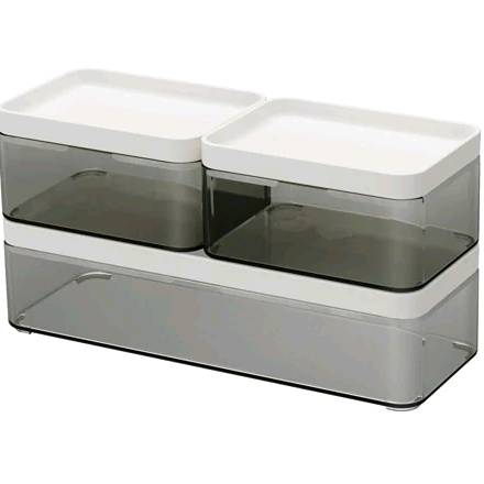 IKEA BROGRUND ブログルンドボックス3点セット,透明グレー, ホワイト 903.290.93【メール便不可】