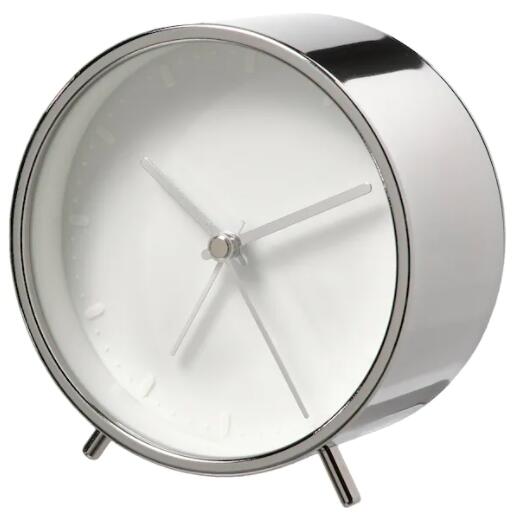 IKEA イケア MALLHOPPA マルホッパ 時計 アラームクロック, シルバーカラー11 cm 404.592.61【メール便不可】