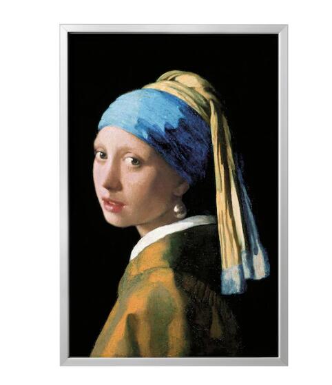 【NEW】IKEA イケア BJ&#214;RKSTA ビョルクスタアート フレーム付き, 真珠の耳飾りの少女/アルミカラ..