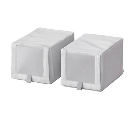 【NEW】IKEA ikea イケア HEMMAFIXARE ヘマフィクサレシューズボックス, 布地 ストライプ/ホワイト/グレー23x34x19 cm505.039.23 【NEW】IKEA ikea イケア HEMMAFIXARE ヘマフィクサレシューズボックス, 布地 ストライプ/ホワイト/グレー23x34x19 cm505.039.23