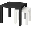IKEA イケア　LACK ラックネストテーブル2点セット, ブラック/ホワイト 294.427.24