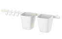 IKEA イケア SUNNERSTA スンネルスタ レール フック4個&小物入れ2個付き, ホワイト 104.551.51