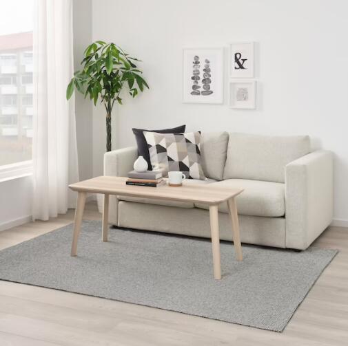 IKEA イケア　TIPHEDE ティプヘデ ラグ 平織り, ブラック/ナチュラル155x220 cm 604.700.45