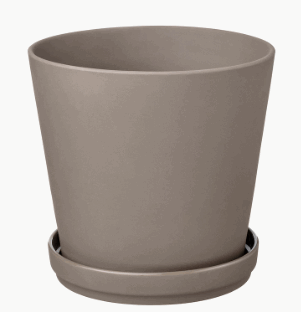 【NEW】IKEA ikeaKLARBÄR クラーベール 植木鉢 受け皿付き, 室内/屋外用 グレーブラウン, 15 cm605.084..