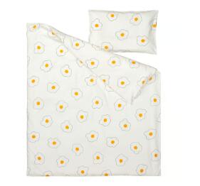 【NEW】IKEA ikeaÖGONLOCKSMAL オーゴンロックスマル ベビーベッド用リネン3点セット, フラワー ホワイ..