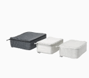 【NEW】IKEA ikeaRENSARE レンサレ 衣類用バッグ 3点セット, チェック模様/グレー ブラック404.325.06おしゃれに収納