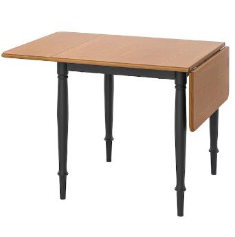 IKEA イケア ikea　DANDERYD ダンデリードドロップリーフテーブル, パイン材突き板/ブラック, 74/134x80 cm505.161.24