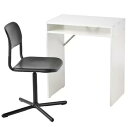 IKEA イケア TORALD トラルド / SMÄLLEN スメレンデスク&チェア, ホワイト/ブラック 394.885.75【704.939.56/105.034.68】(2)