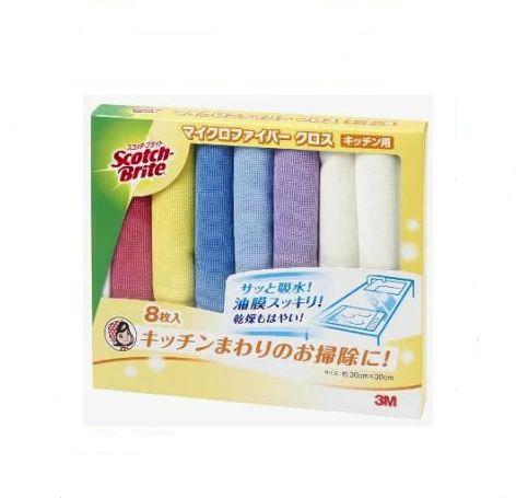 3M Scotch Brite スコッチブライト マイクロファイバークロス 8枚セット キッチン用クロス #566464のサムネイル