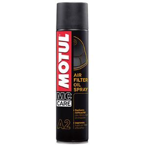 MOTUL モチュール AIR FILTER OIL SPRAY A2 0.4L モチュール エアーフィルターオイルスプレー A2 0.4LMOTUL motul モチュール メンテナンス エンジン スプレー オフロード モーターサイクル RMシリーズ 湿式エアフィルター用オイル（スプレータイプ） 最適な揮発性と優れた保持能力を持ち、通気抵抗を損なうことなく空気中の塵や埃を確実に捕獲して、正常な空気をエンジン内に供給します。同時に、塵や埃の混入によるシリンダ内部の摩耗を未然に防止し、エンジンのロングライフ化をアシストします。 本製品は、オイルがしっかりとフィルターに付着し、フィルターを車輌に装着した後でもオイルがタレません。耐水性にも優れ、エンジン内への水の侵入も未然に防止します。 AIR FILTER OIL SPRAY は、液体タイプの AIR FILTER OIL と同一処方ながら、スプレータイプの採用により、作業性や携帯性に優れ、液体タイプに比べてレースシーンにおいてより重宝されています。 MOTULの AIR FILTER OIL シリーズ は、SUZUKI（スズキ株式会社）のオフロードモーターサイクル・RMシリーズの推奨製品にも選定されています。 ※ご注文時のタイミングで在庫切れの場合がございます。 その場合入荷までお時間をいただくことがございます。 ご了承ください。 ※予告なくパッケージの変更がございます。