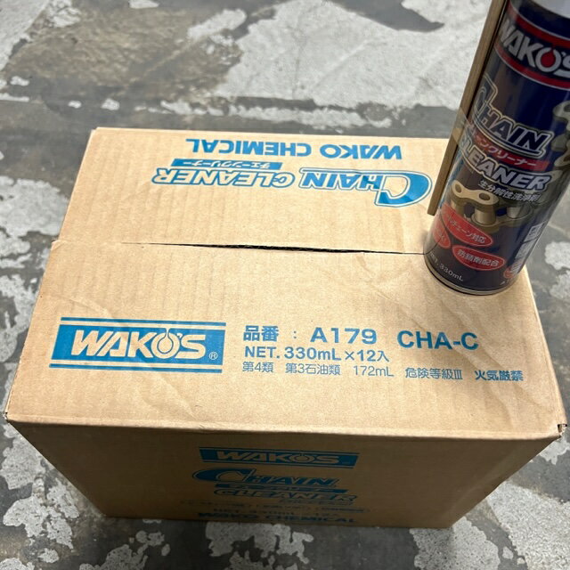 wako 039 s ワコーズ CHA-C チェーンクリーナー 330ml A179 箱売り12本WAKO 039 S CHAIN CLEANER 330ml A179 わこーず ブラシ付き 自転車 バイク 潤滑剤 チェーン洗浄 まとめ買い 非乾燥タイプの洗浄スプレー 【送料無料】12本箱売り