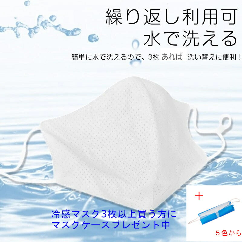 【3枚セット+マスクケース】冷感マスク 両面布マスク 洗える