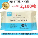 流せる ウエットシート 日本製 昭和紙工 SASAYELL 流せるウエットタオル 厚手 70枚 30個(4957434009856) 昭和紙工 大人のぬれタオル 大判 厚手タイプ ウェットタオル 流せるウェットシート 水99% 保湿成分 無香料