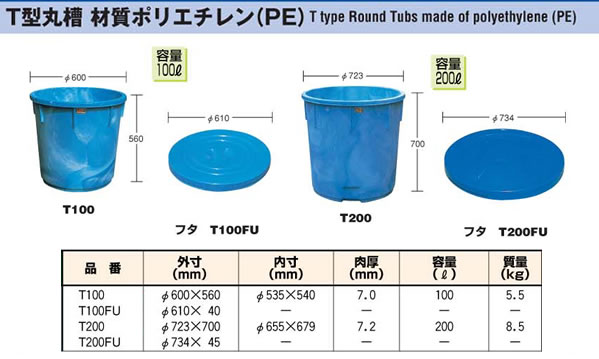大型丸型桶 T型丸槽用フタ T200FU ダイライト【個人宅配送不可】