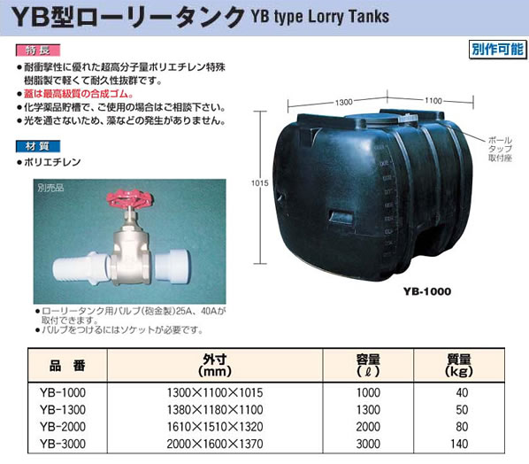 YB型黒色ローリータンク YB-2000 ダイライト