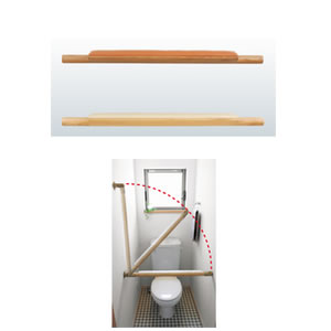 トイレ肘置き手すり棒 BF-09C クリア