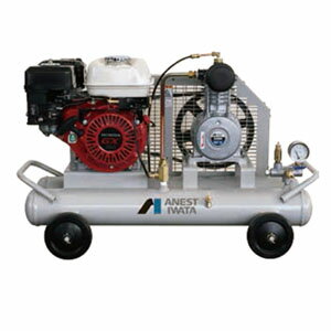 軽便タイプ 双胴型ガソリンエンジン付コンプレッサー コング PFUE07C-10 アネスト岩田【個人宅配送不可】