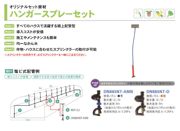 塩ビ式ハンガースプレーセット 10個 MJT-0.5×10 サンホープ 塩ビソケット25mm/チュ...