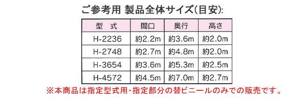 菜園ハウス H-2236用 側ビニール（張替側幕） 南栄工業