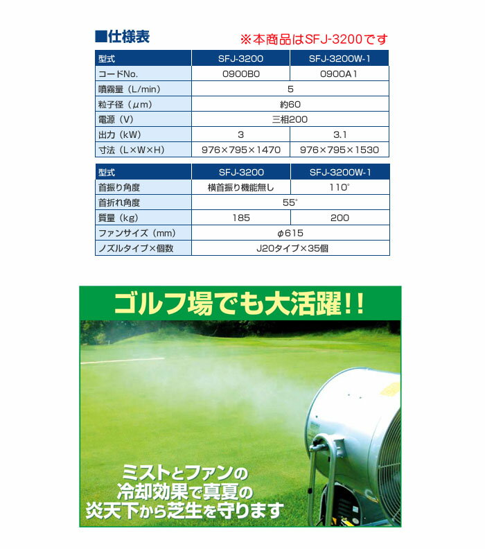 ミストファン スーパーフォグジェッター SFJ-3200【受注生産品】 スーパー工業