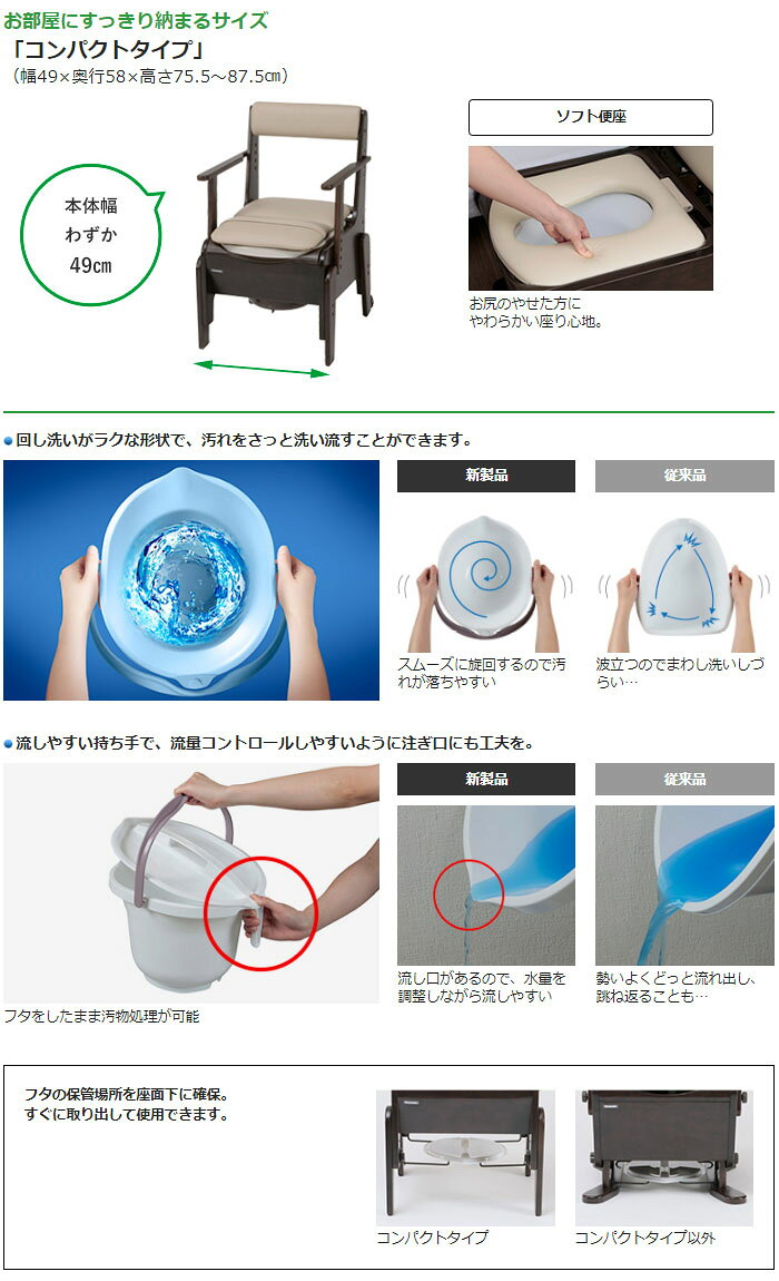 家具調トイレ 座楽 コンパクト ソフト便座 PN-L23207 パナソニックエイジフリー oasisu-10207944 オアシスプラス サンプル画像3