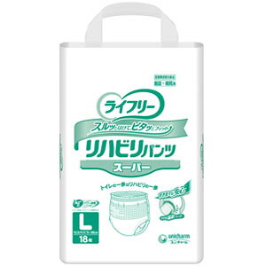 この商品と関連のある商品Gライフリー リハビリパンツ スーパー Sサイズ 22枚入り ウエストサイズ50〜70cmGライフリー リハビリパンツ スーパー Sサイズ 1ケース(22枚入り×4) ウエストサイズ50〜70cmGライフリー リハビリパンツ スーパー Mサイズ 20枚入り ウエストサイズ60〜85cmGライフリー リハビリパンツ スーパー Mサイズ 1ケース(20枚入り×4) ウエストサイズ60〜85cmGライフリー リハビリパンツ スーパー Lサイズ 18枚入り ウエストサイズ75〜100cmGライフリー リハビリパンツ スーパー LLサイズ 16枚入り ウエストサイズ90〜125cmGライフリー リハビリパンツ スーパー LLサイズ 1ケース(16枚入り×4) ウエストサイズ90〜125cmGライフリー リハビリパンツ レギュラー Sサイズ 24枚入り ウエストサイズ50〜70cmGライフリー リハビリパンツ レギュラー Sサイズ 1ケース(24枚入り×4) ウエストサイズ50〜70cmGライフリー リハビリパンツ レギュラー Mサイズ 22枚入り ウエストサイズ60〜85cmユニ・チャーム Gライフリー リハビリパンツ スーパー Lサイズ 1ケース(18枚入り×4) ウエストサイズ75〜100cmユニ・チャーム Gライフリー リハビリパンツ スーパー Lサイズ 1ケース(18枚入り×4) ウエストサイズ75〜100cm◆スルッとはけてピタッとフィットし長時間モレずに安心です◆●全面通気性 Ag+配合、パワー消臭、トリプル効果(アンモニア・硫化水素・ジメチルアミンについての消臭効果)●スーパー吸収体:おしっこをたっぷり吸収するのでモレを防いで安心。パッドだけで尿を取りきれないことが多い方に最適です●ふんわりキルトシート採用:ベビー用紙おむつと同じ素材で、ふかふかなやさしい肌ざわりです●背モレブロック構造:紙パンツ単体使用時の多量な尿・便をせき止めます【仕様】・ウエストサイズ:75〜100cm・パンツタイプ・ウエストゴムカラー:白・1ケース:18枚入り×4※こちらの商品はメーカーからの直送となります。欠品時には納期にお時間をいただく場合が　ございますのでお手数ですが急ぎの場合はお問い合わせください。注文について注意事項メーカー(提携先)からの直送となります。稀ではございますが欠品時は変動する場合もございますので、正確な納期はご注文の確認メールにてご案内させていただきます。