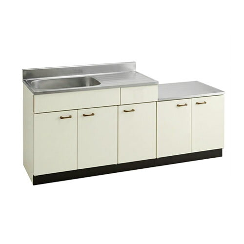 　アエル 公団流し 間口1500 左水槽 アイボリー SK-1500 幅1500 奥行550 SUS430 排水金具ゴミ収納付き【受注生産品、個人宅配送不可】アエル 公団流し 間口1500 左水槽 アイボリー SK-1500 幅1500 奥行550 SUS430 排水金具ゴミ収納付き【受注生産品、個人宅配送不可】★公団流し　間口1500のご紹介です★・F4☆マーク・・・ホルムアルデヒド発散区分　内部・外部安心のF☆☆☆☆・トップシンク　高級ステンレスSUS430使用、磨きも最高です。【仕様】・TOP:SUS430 ステンレス0.4〜0.5t・側面:カラー合板　片フラ・棚板:ラワンベニア　片フラ・内部:ラワンベニア仕上げ・開き戸:(5813色)ポリ合板フラッシュ仕上げ・組立方法:ダボ組にて、プレスする・排水金具:小型ゴミ収納器・ホース付・引手:アラミスハンドル・ローラーキャッチ:(中)SPG-RC324・カラー:アイボリー※調理台部分の凹凸加工の有無はサイズによって変わります。※画像は代表画像です。■■■■■　重要確認事項　■■■■■-----------------------------------------------------------------------------------------◆こちらの商品配送は、路線便を使用する為、通常の配送形態と異なります。◆大型商品ですので車上渡しとなります。荷下ろしのご準備をお願い致します。※搬入・設置は行っておりませんのでご了承ください。※4トントラックが余裕をもって進入できる場所までの配送となります。※個人様宛に発送ができません。　個人様送りの場合、配送先に進入できない場合は運送業者の営業所止にて改めてご案内させていただきます。◆受注生産品の為、納期に約1〜2週間程お時間を頂いております。ご決済後のキャンセルはできませんのでご注意ください。◆納品日には必ずお受取り人が必要ですのでご注意ください。※ご決済後にお届け予定日を当店からご連絡致します。発送前までにご連絡いただければ予定日以降の納品日変更が可能です。※土曜・日曜・祝日の配達日指定及び時間指定は出来ません。◆北海道・沖縄県・離島への配送はできませんのでご了承ください。注文について注意事項メーカー(提携先)からのお取り寄せ商品となります。稀ではございますが欠品時は変動する場合もございますので、正確な納期はご注文の確認メールにてご案内させていただきます。特殊商品の為、代引決済はご利用頂けません。