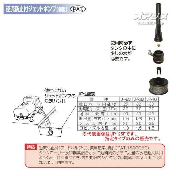 JP-40Fジェットポンプ フードバルブ付(G1/4男ネジ) 永田製作所